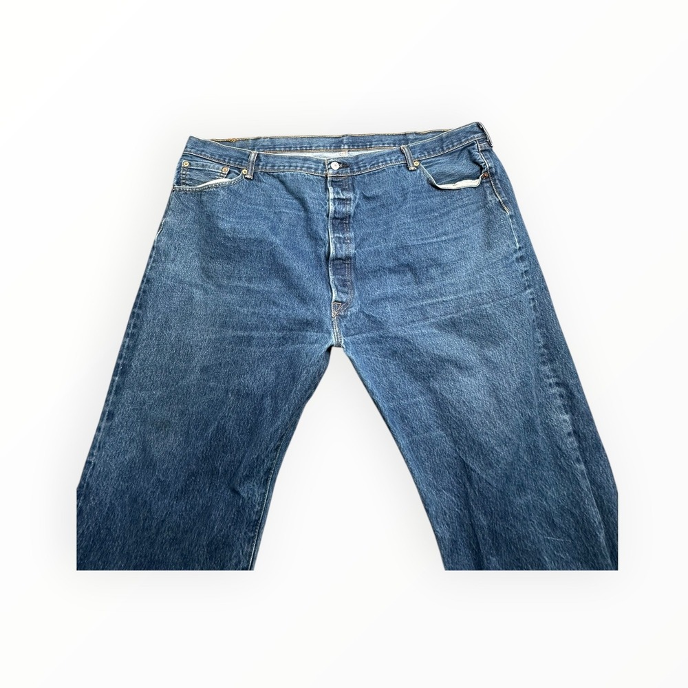 Levi's Jeans Mens 52 Blue 501 Original Fit Straight Leg Button Fly Denim Pants - Picture 12 of 15
